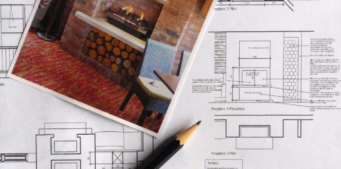 A picture of a fireplace schematic